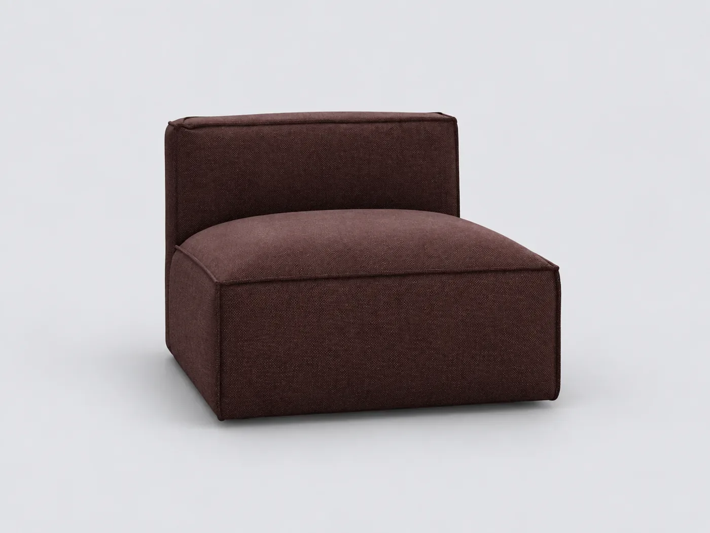 Canapé Seven La Redoute, 1 place modulable fixe, tissu texturé, coloris prune