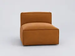 Canapé Seven La Redoute, 1 place modulable fixe, velours, coloris ocre