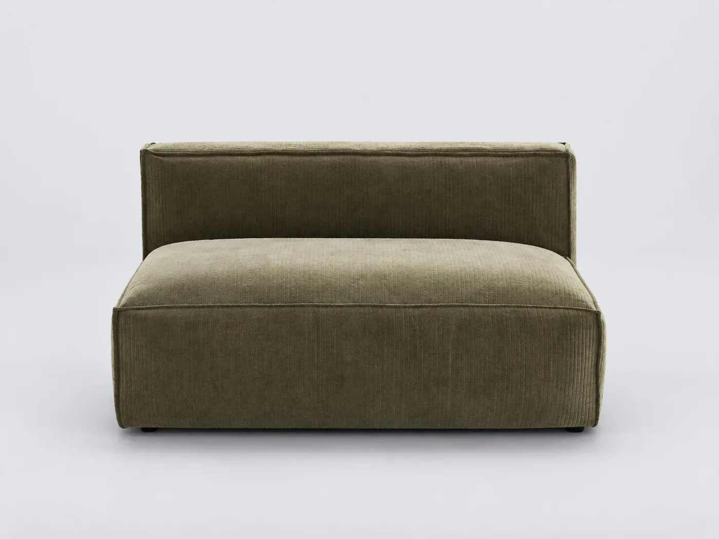 Canapé Seven La Redoute, 2 places modulable fixe, velours côtelé, coloris vert kaki