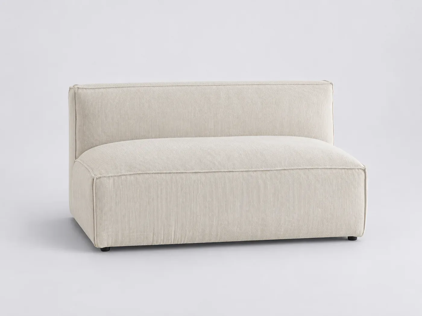 Canapé Seven La Redoute, 2 places modulable fixe, velours, coloris ecru