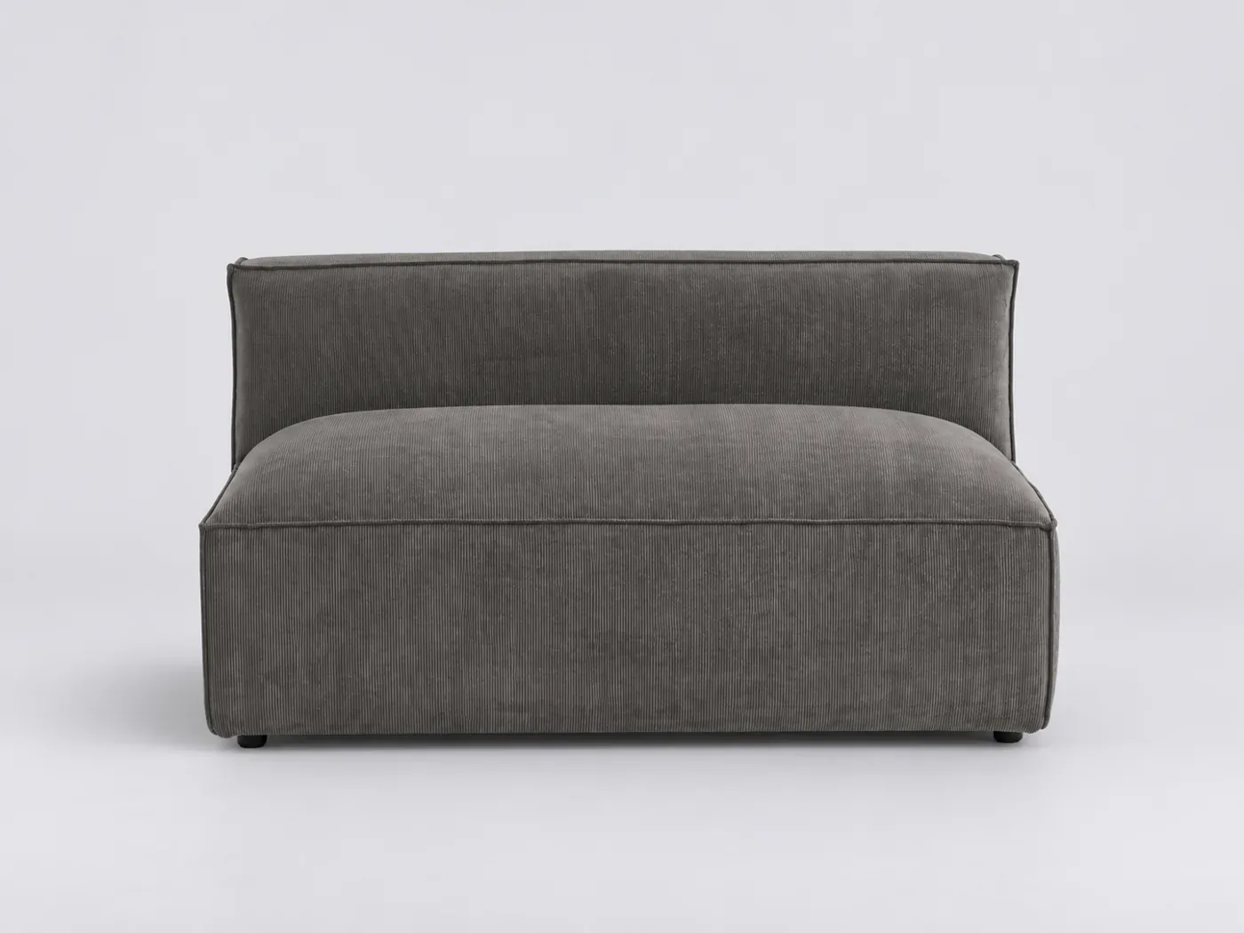 Canapé Seven La Redoute, 2 places modulable fixe, velours, coloris gris