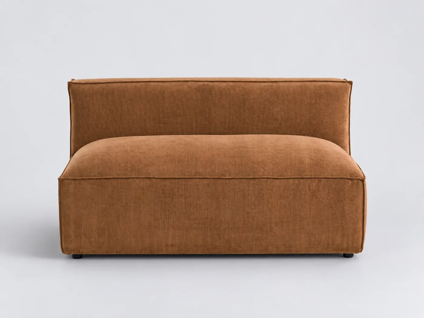 Canapé Seven La Redoute, 2 places modulable fixe, velours, coloris noisette