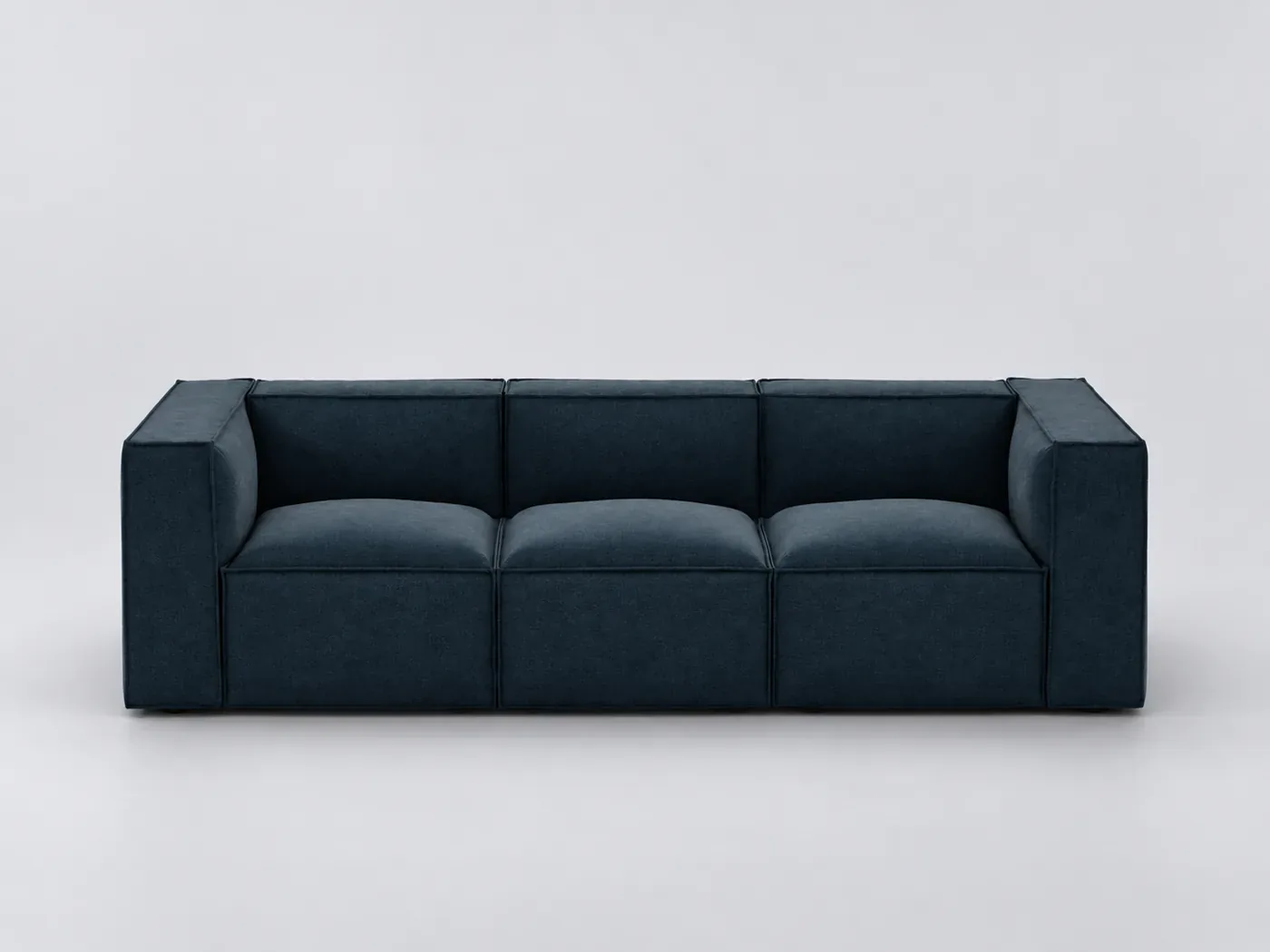 Canapé Seven La Redoute, 3 places modulable fixe, velours, coloris bleu de prusse