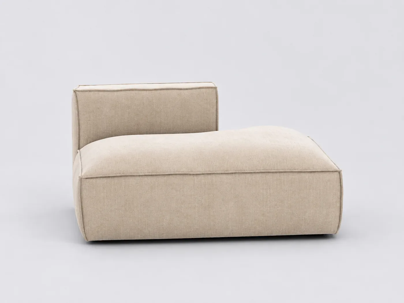 Canapé Seven La Redoute, modulable fixe, velours, coloris ecru