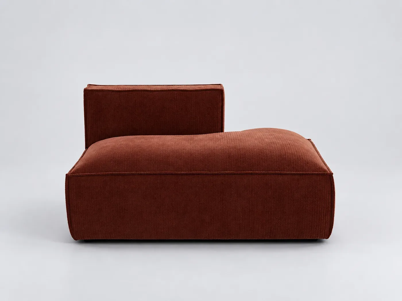 Canapé Seven La Redoute, modulable fixe, velours, coloris terracotta