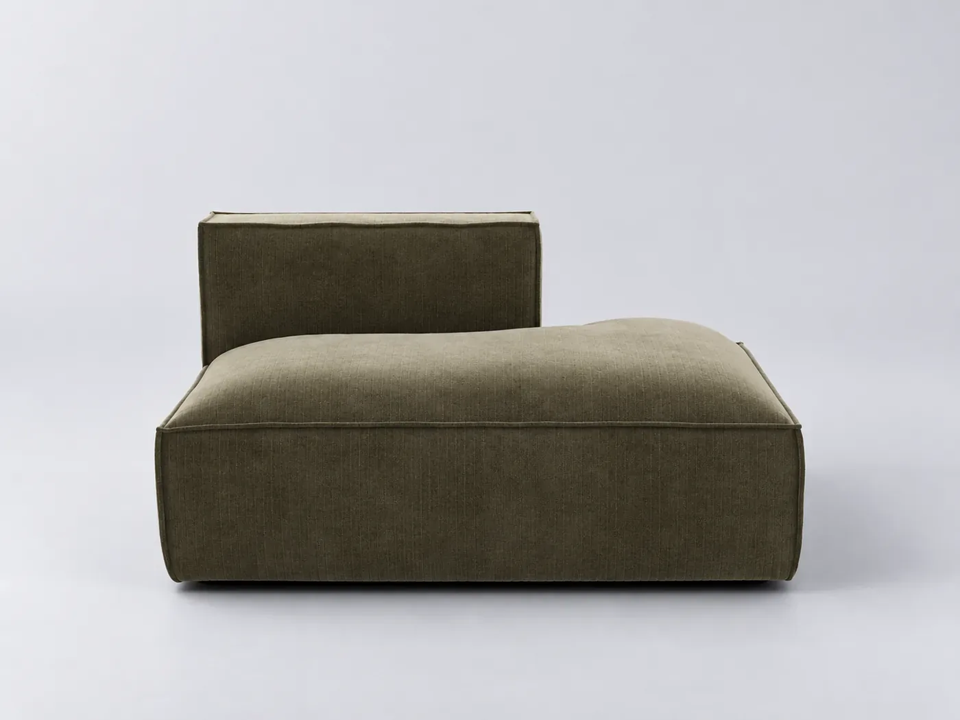 Canapé Seven La Redoute, modulable fixe, velours, coloris vert kaki