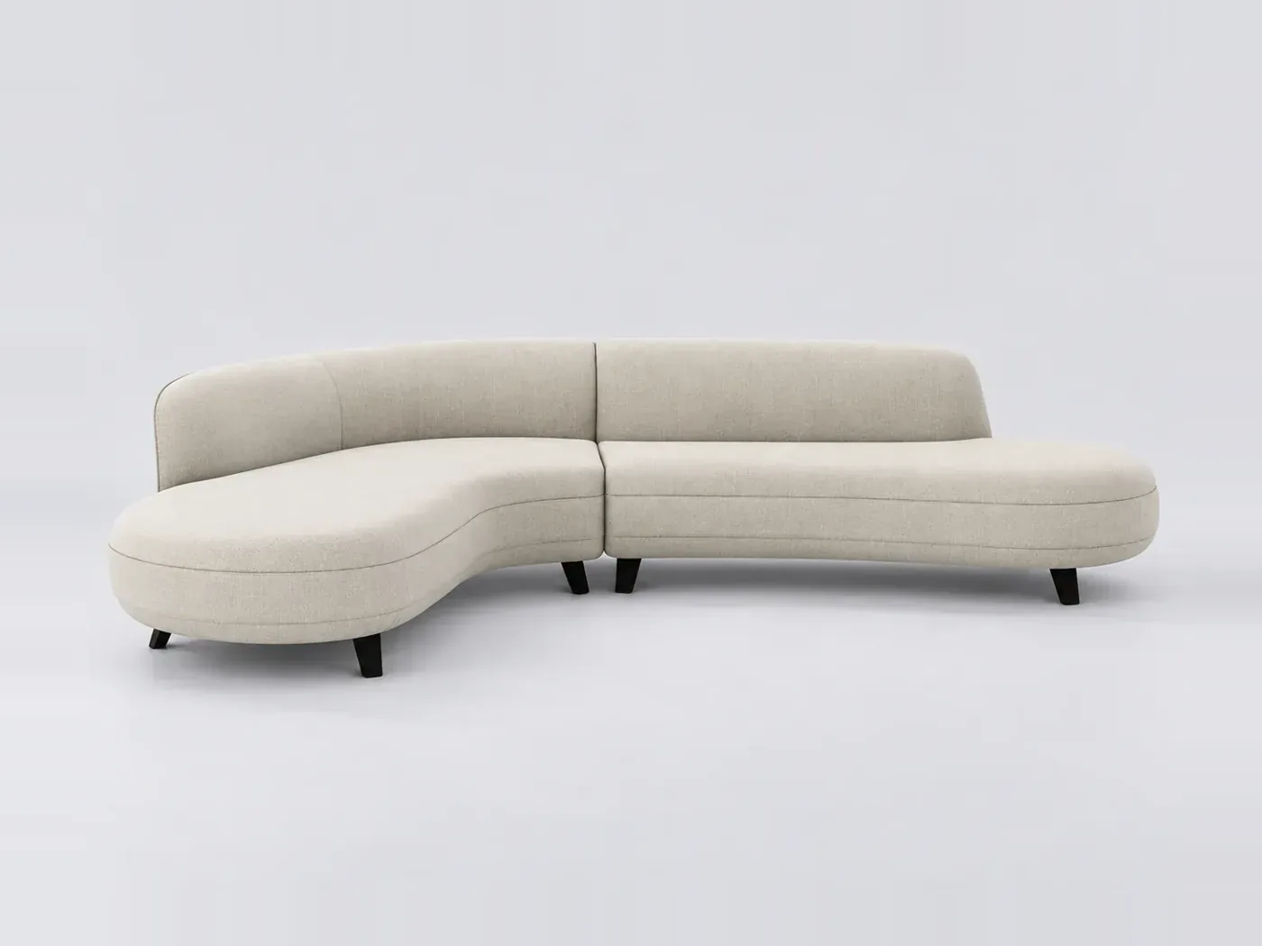 Canapé Rosebury AM.PM, d'angle fixe, coton et lin, coloris beige