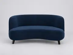 Canapé Rosebury La Redoute, 3 places droit fixe, velours, coloris bleu nuit
