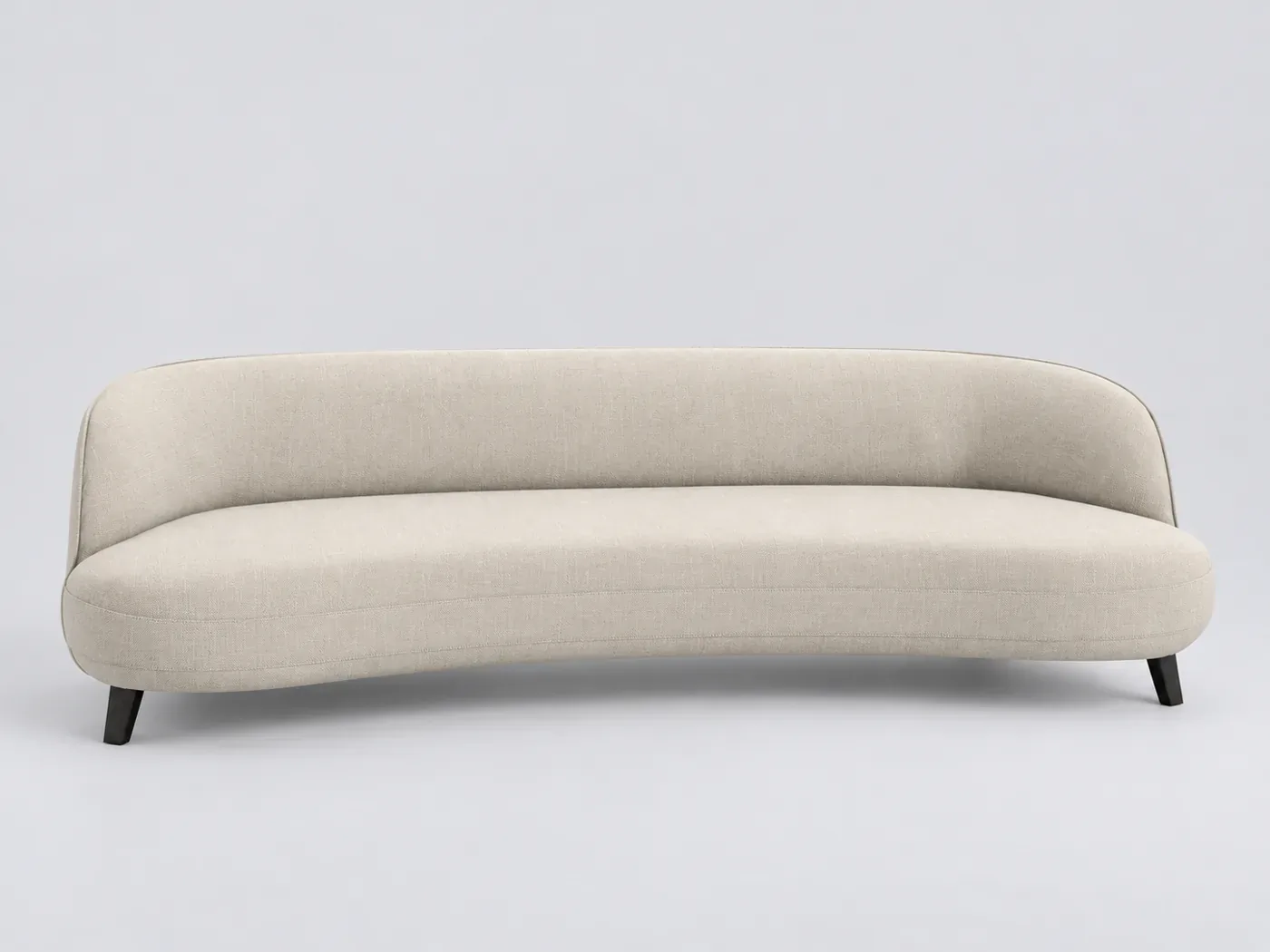 Canapé Rosebury AM.PM, 5 places droit fixe, coton et lin, coloris beige
