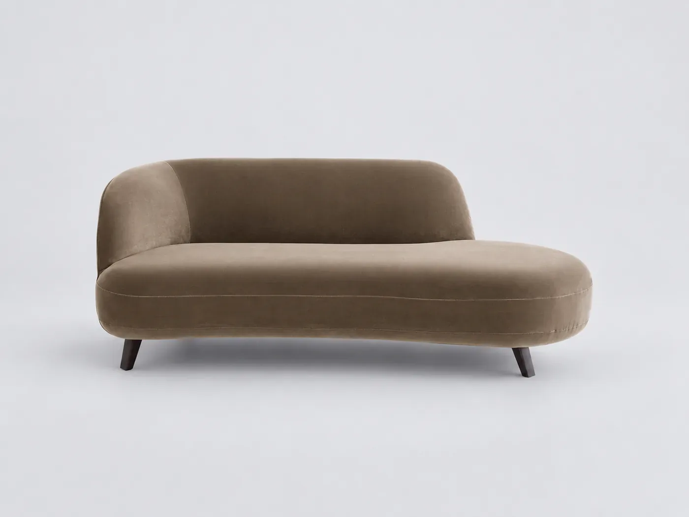 Canapé Rosebury La Redoute, droit fixe, velours, coloris beige cendré
