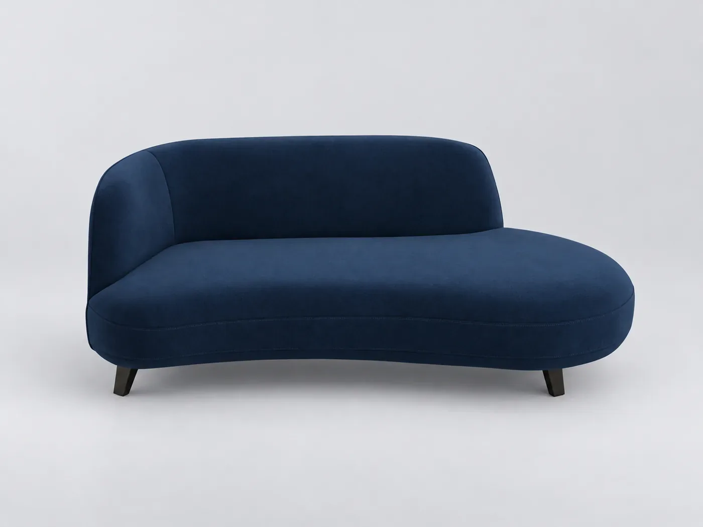 Canapé Rosebury La Redoute, droit fixe, velours, coloris bleu nuit