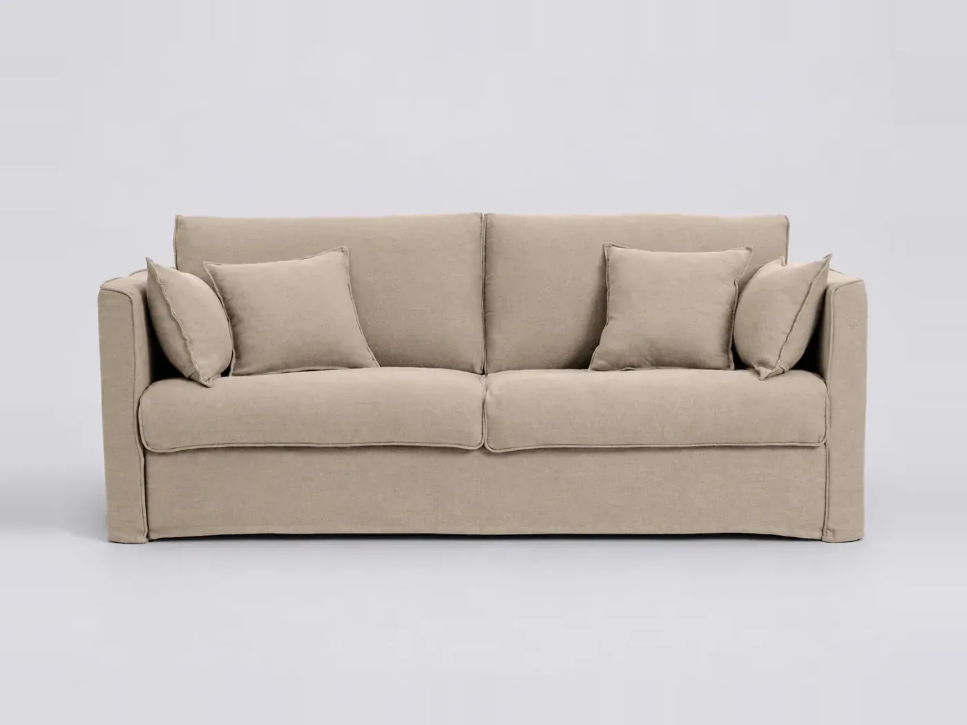 Canapé Camille La Redoute, 3 places droit convertible, lin épais, coloris naturel