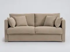 Canapé Camille La Redoute, 3 places droit convertible, lin froissé, coloris naturel