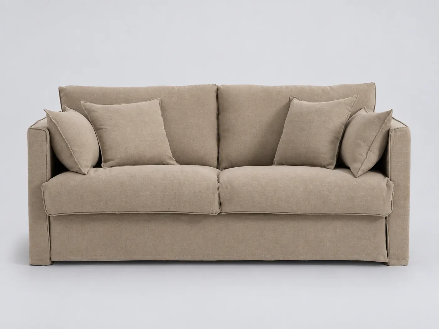 Canapé Camille La Redoute, 3 places droit convertible, lin froissé, coloris naturel