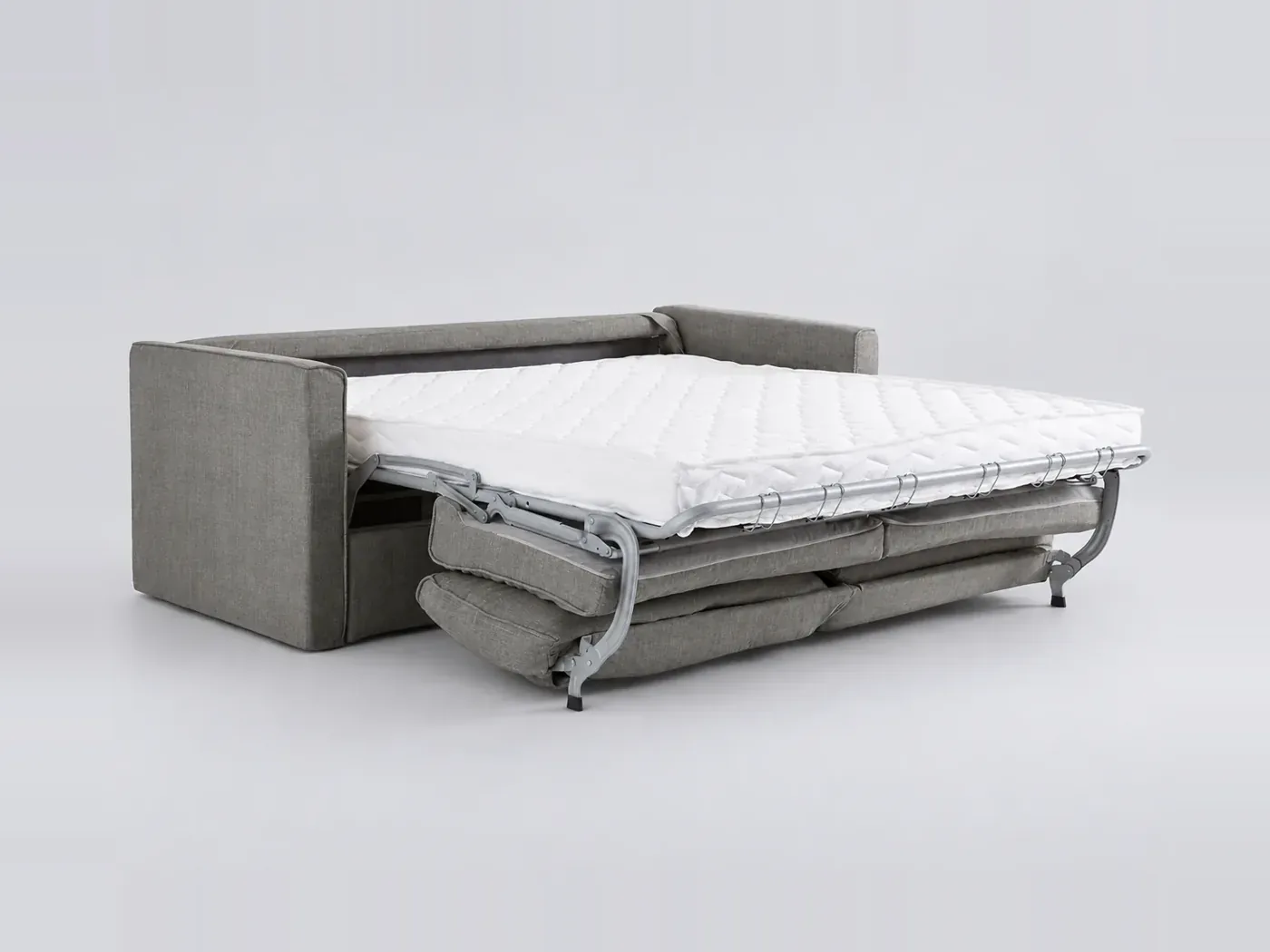 Canapé Camille La Redoute, 4 places droit convertible, coton et lin, coloris anthracite
