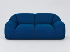Canapé Play Maisons du Monde, 2 places droit fixe, coloris bleu