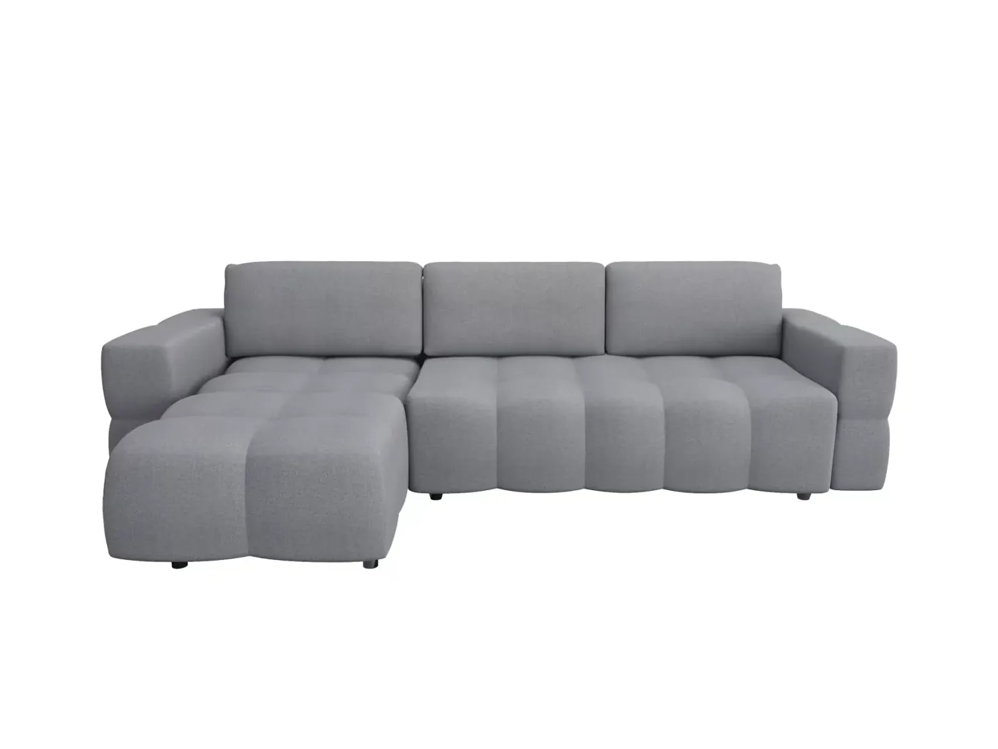 Canapé Gabriel Maisons du Monde, 5 places d'angle convertible, tissu, coloris gris béton