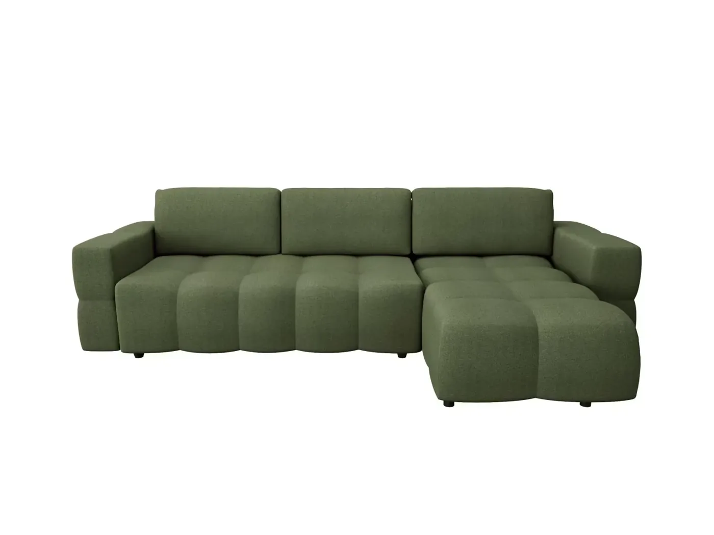 Canapé Gabriel Maisons du Monde, 5 places d'angle convertible, tissu, coloris vert olive