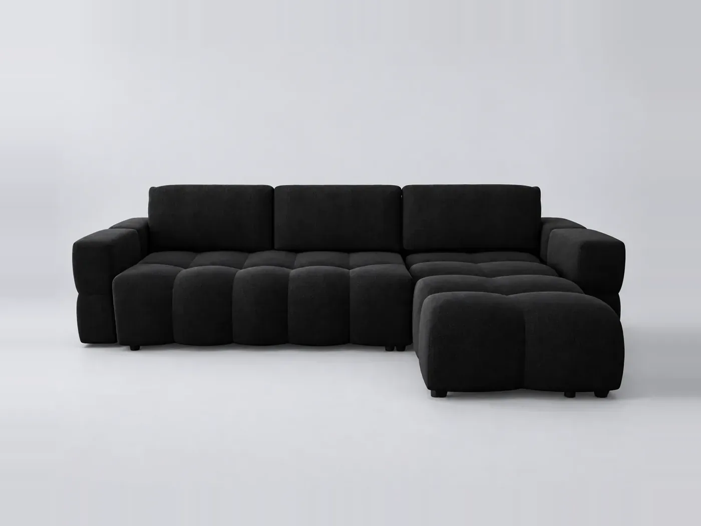 Canapé Gabriel Maisons du Monde, 5 places d'angle convertible, velours, coloris anthracite foncé
