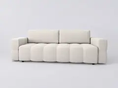 Canapé Gabriel Maisons du Monde, 4 places droit convertible, tissu, coloris crème