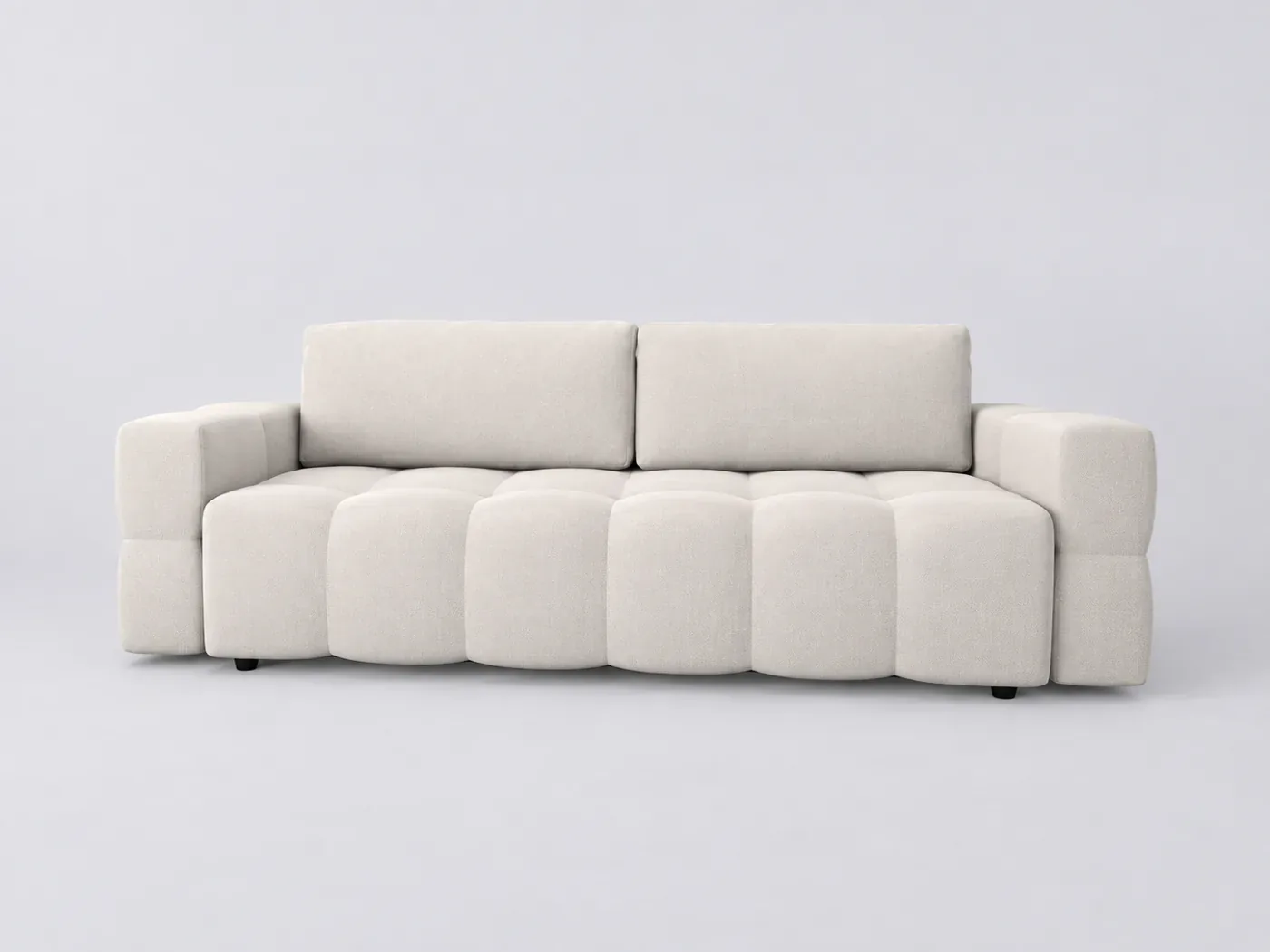 Canapé Gabriel Maisons du Monde, 4 places droit convertible, tissu, coloris crème