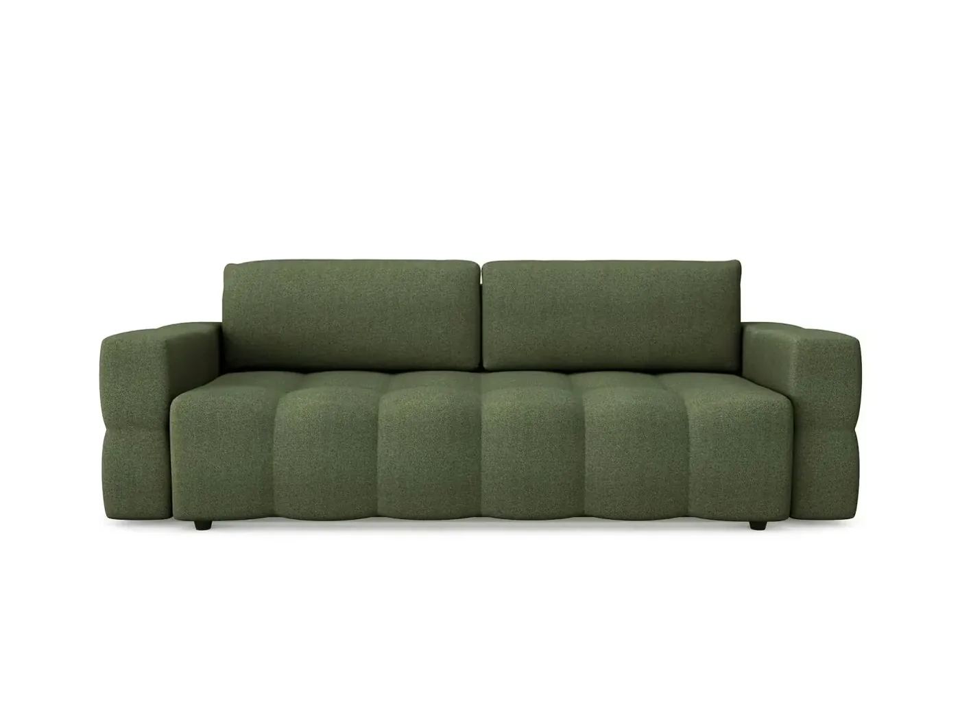 Canapé Gabriel Maisons du Monde, 4 places droit convertible, tissu, coloris vert olive