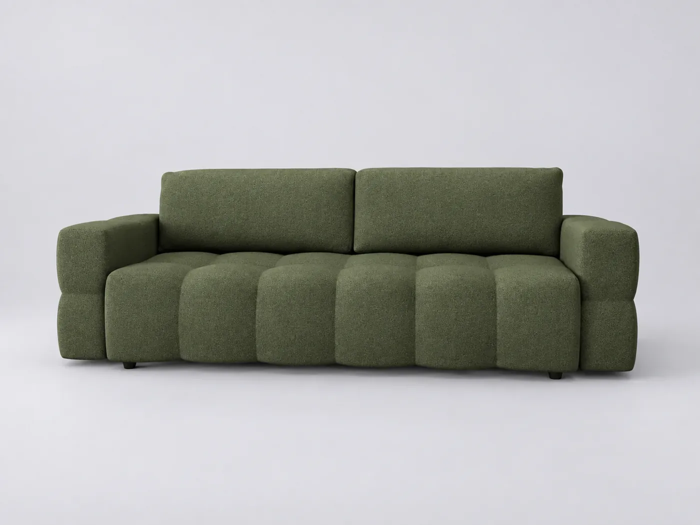 Canapé Gabriel Sia Home, 4 places droit convertible, tissu, coloris vert olive