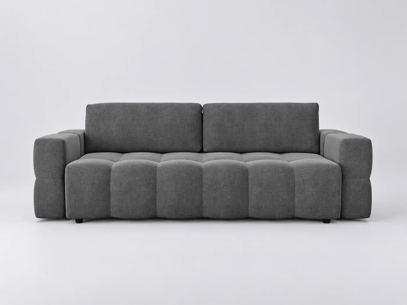 Canapé Gabriel Maisons du Monde, 4 places droit convertible, velours, coloris gris graphite