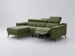 Canapé Fiero Maisons du Monde, 3 places d'angle fixe, coloris olive