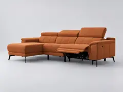 Canapé Fiero Maisons du Monde, 4 places d'angle fixe, coloris orange