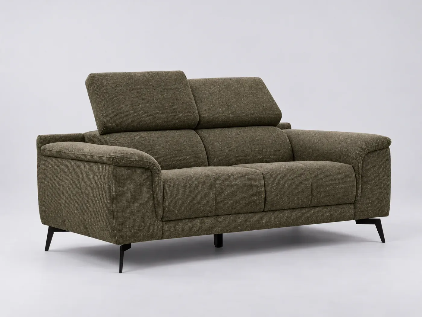 Canapé Fiero Maisons du Monde, 2 places droit fixe, coloris olive