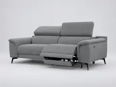 Canapé Fiero Maisons du Monde, 3 places droit fixe, coloris gris