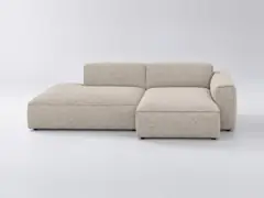 Canapé Casanova Maisons du Monde, 4 places d'angle fixe, coloris polyester melange gris