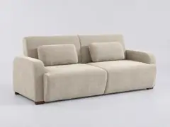 Canapé Dany Maisons du Monde, 3 places droit convertible, coloris beige