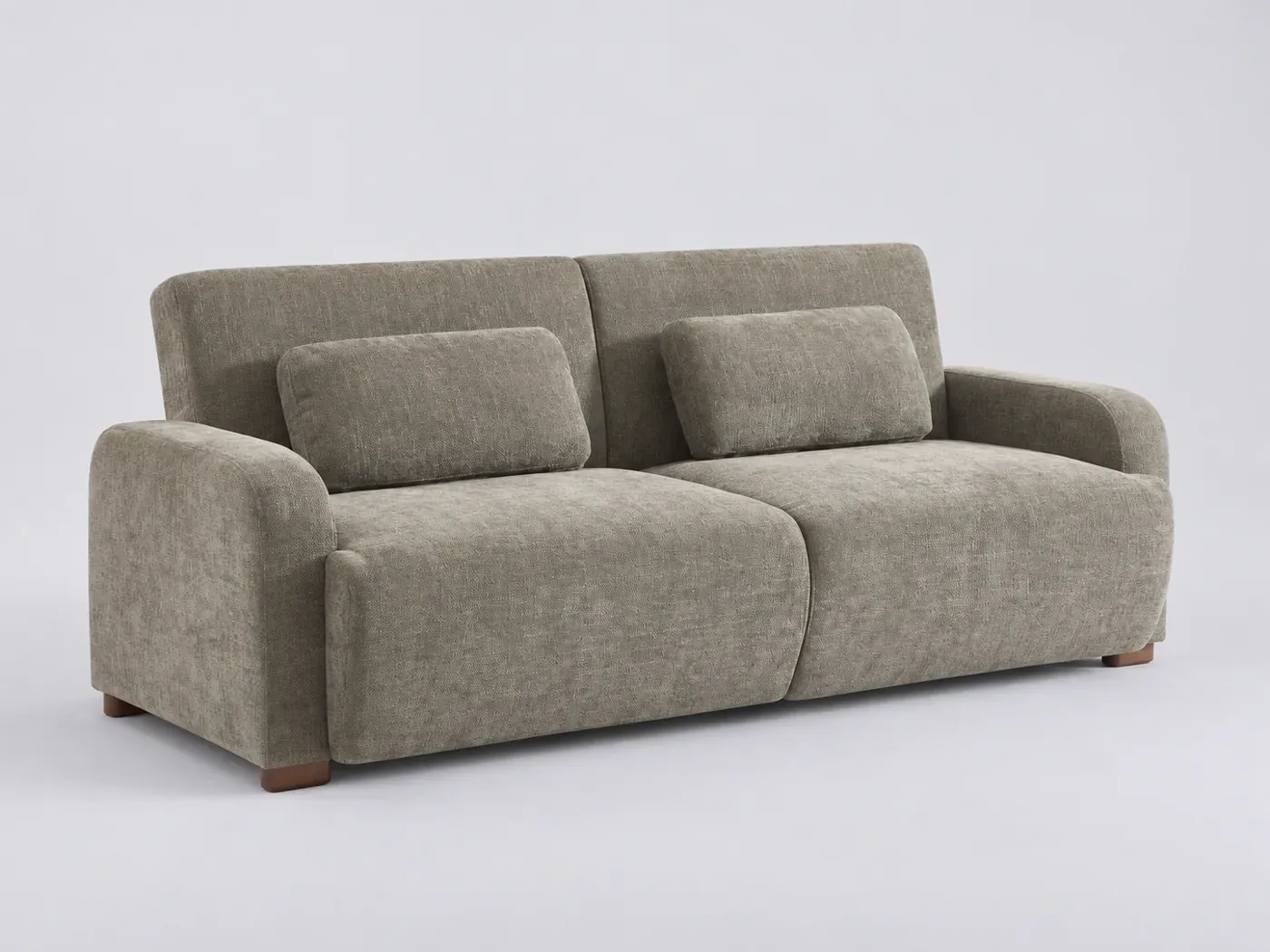 Canapé Dany Maisons du Monde, 3 places droit convertible, coloris vert de gris