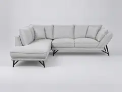 Canapé Elga Maisons du Monde, 3 places d'angle fixe, lin, coloris fixe
