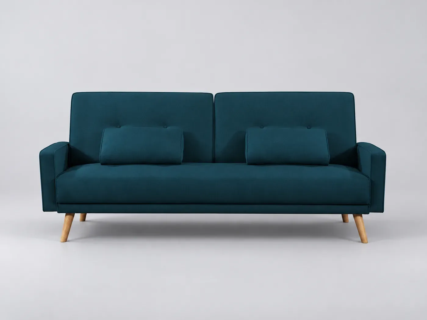 Canapé Elga Maisons du Monde, 3 places droit convertible, coloris bleu