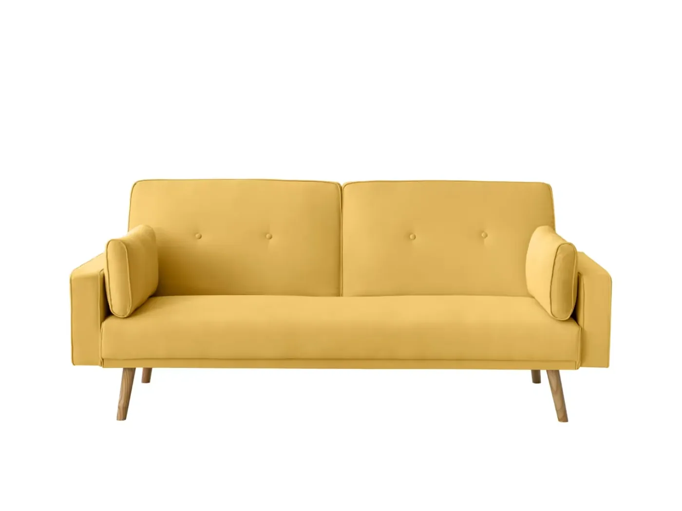 Canapé Elga Maisons du Monde, 3 places droit convertible, coloris jaune