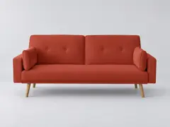 Canapé Elga Maisons du Monde, 3 places droit convertible, coloris rouille