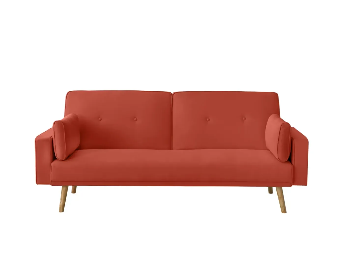 Canapé Elga Maisons du Monde, 3 places droit convertible, coloris rouille