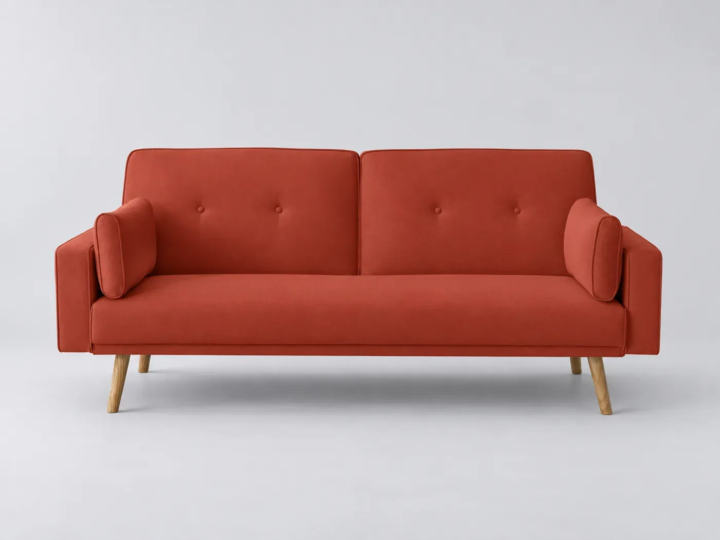 Canapé Elga Maisons du Monde, 3 places droit convertible, coloris rouille