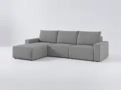 Canapé Romane Maisons du Monde, 4 places d'angle fixe réversible, coloris gris