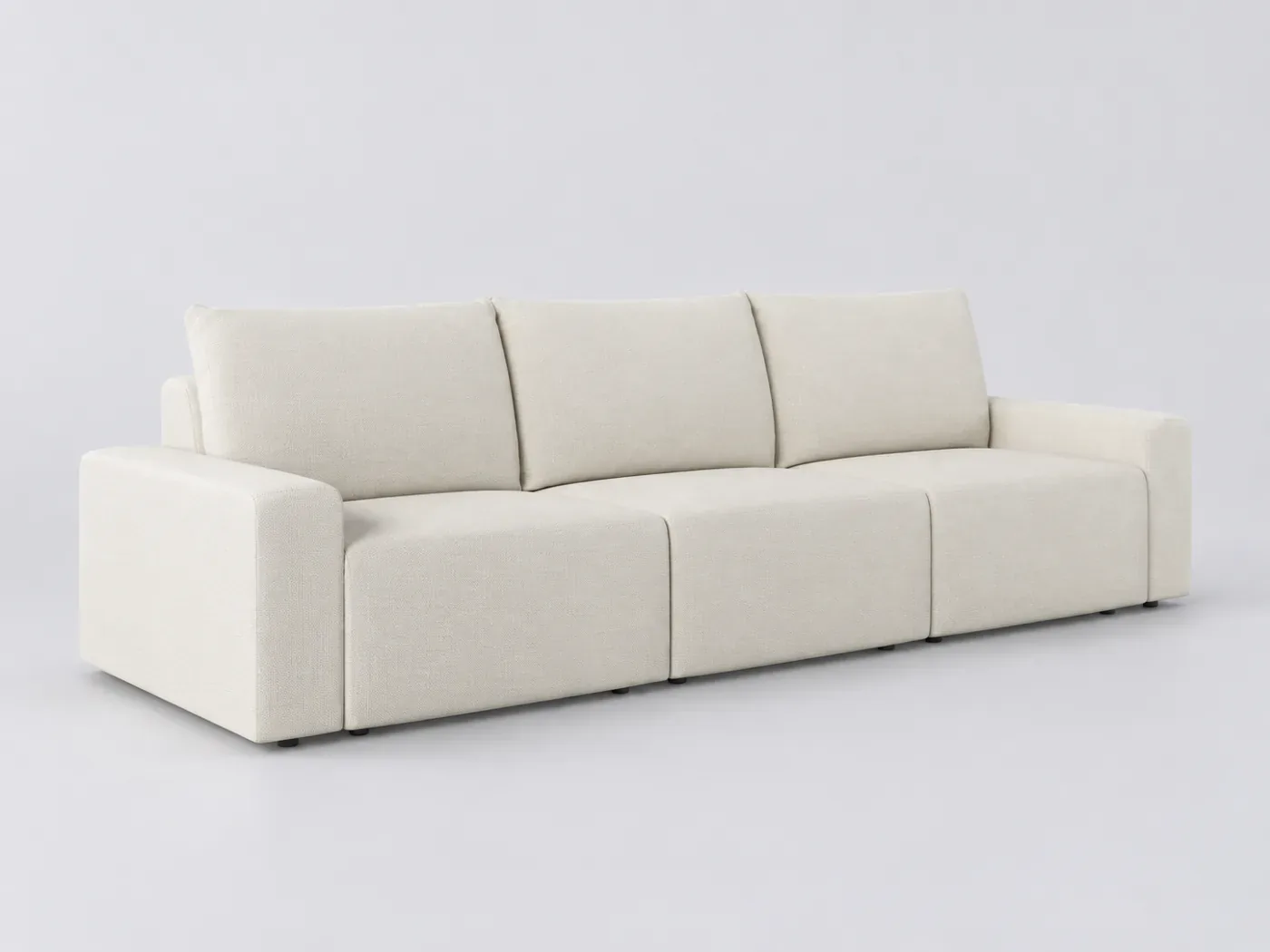 Canapé Romane Maisons du Monde, 3 places droit fixe, coloris beige