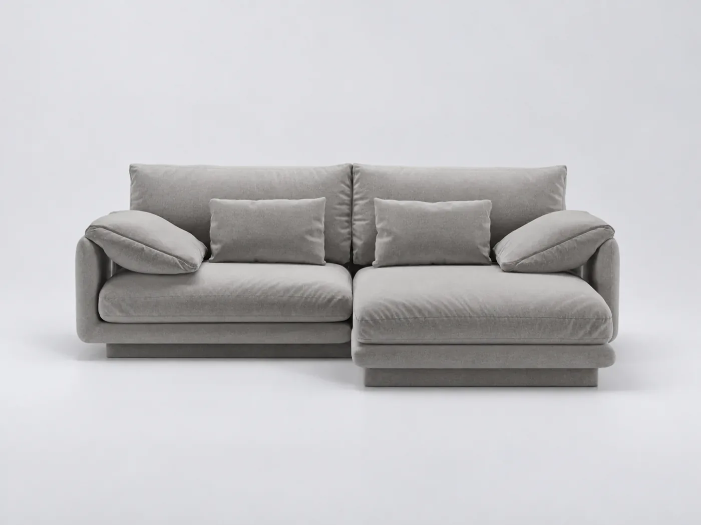 Canapé Torino Maisons du Monde, 3 places d'angle fixe, tissu structurel, coloris gris clair