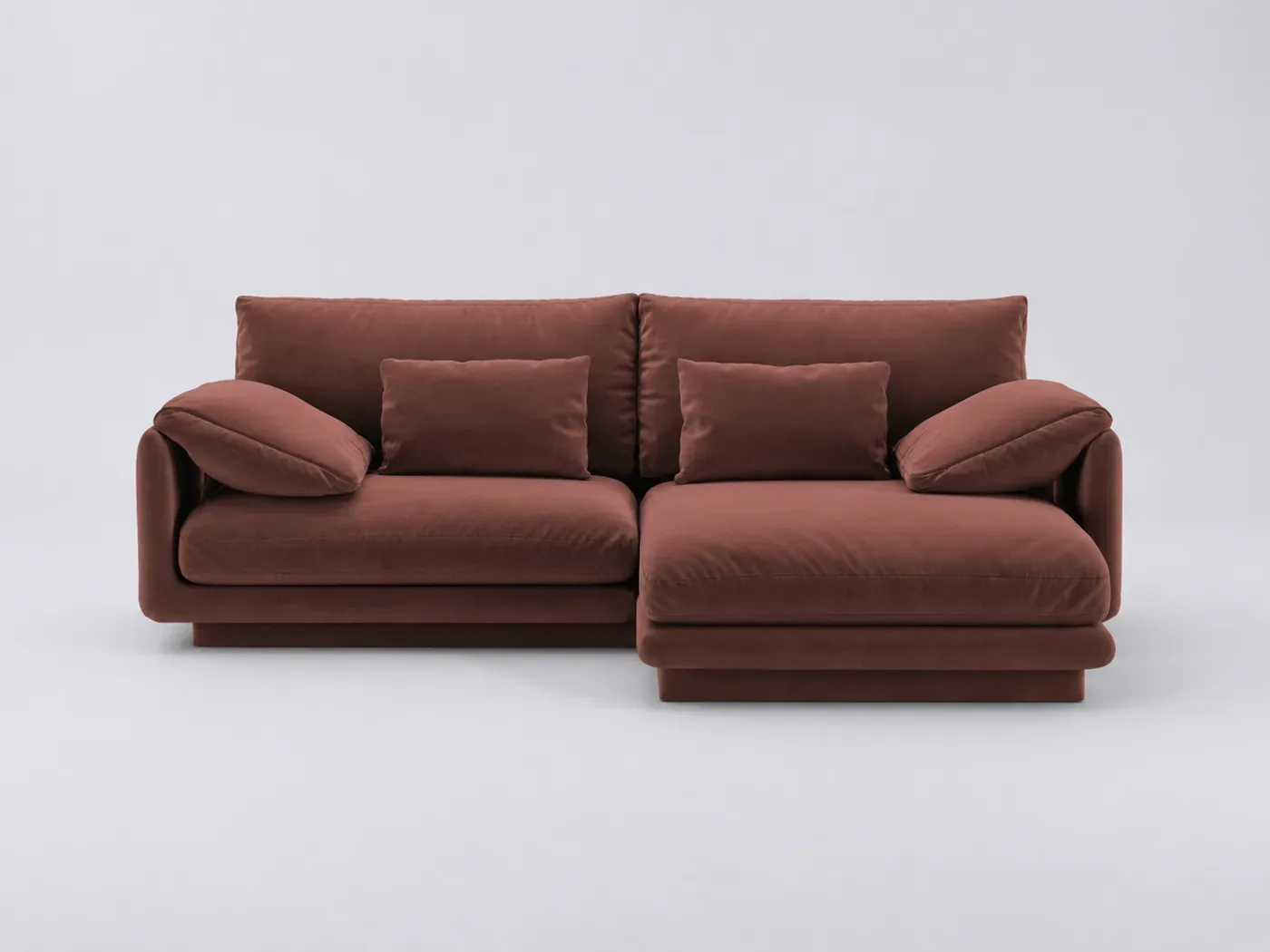 Canapé Torino Maisons du Monde, 3 places d'angle fixe, velours, coloris cuir