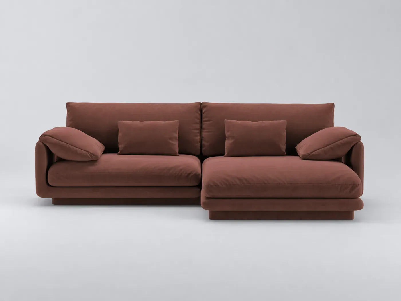 Canapé Torino Maisons du Monde, 4 places d'angle fixe, velours, coloris cuir