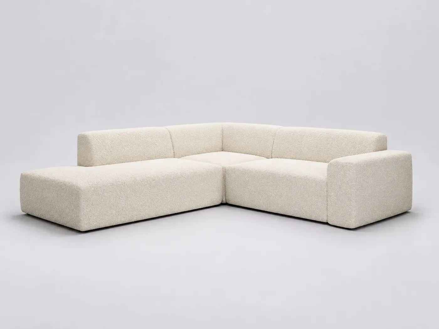 Canapé Torino Maisons du Monde, 5 places d'angle fixe, tissu, coloris coffre bois de pin beige