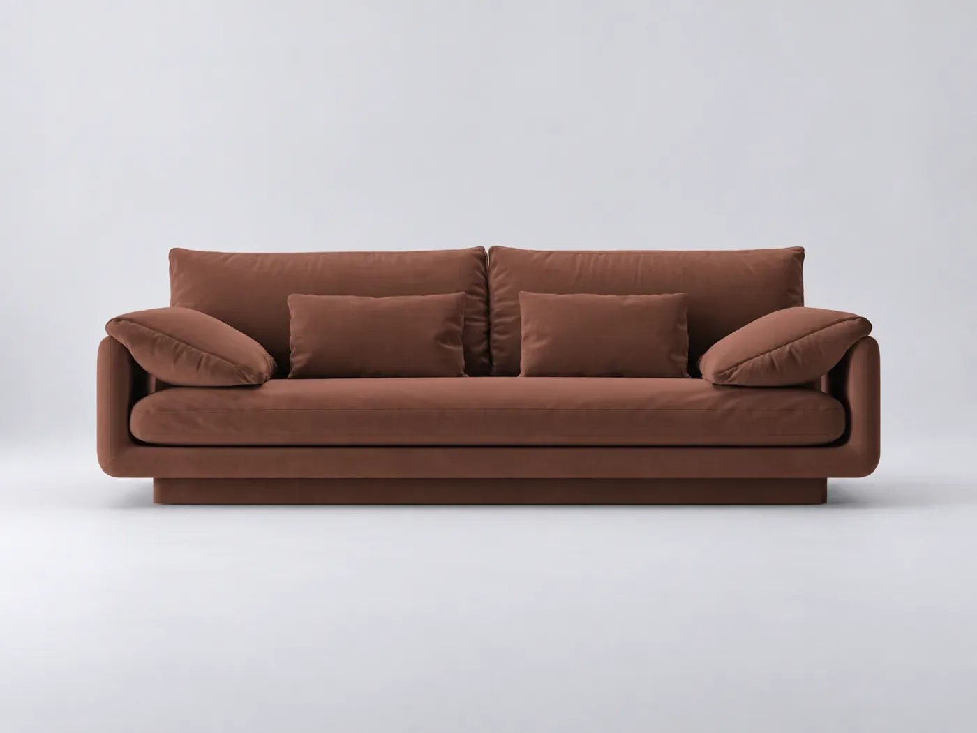 Canapé Torino Maisons du Monde, 3 places droit fixe, velours, coloris cuir