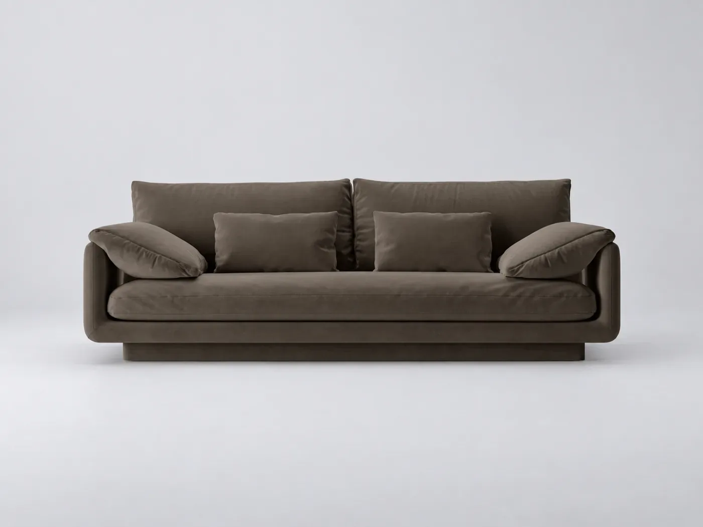 Canapé Torino Maisons du Monde, 3 places droit fixe, velours, coloris ébène
