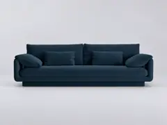 Canapé Torino Maisons du Monde, 4 places droit fixe, tissu structurel, coloris bleu marine